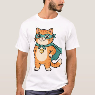 Camiseta Capitán Whiskerton - Lindo Gato Naranja Superhéroe