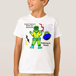 Camiseta Capitán Zacky Green Robot Zippie Spaceship Shirt