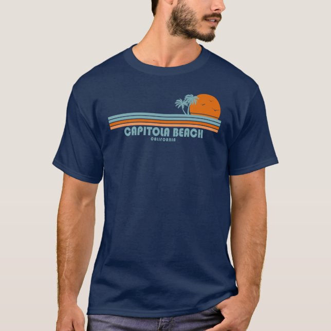 Camiseta Capitola Beach California Sun Palm Trees (Anverso)