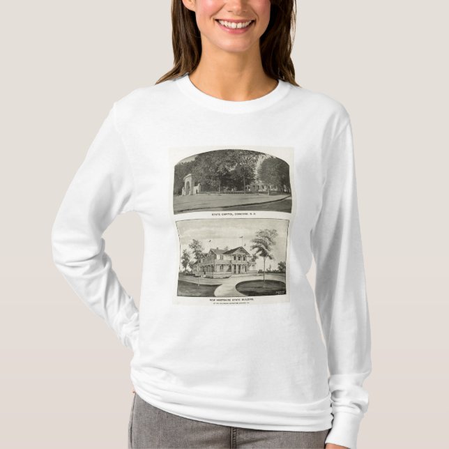 Camiseta Capitolio del estado, edificio del estado del NH, (Anverso)
