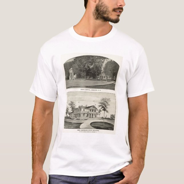 Camiseta Capitolio del estado, edificio del estado del NH, (Anverso)