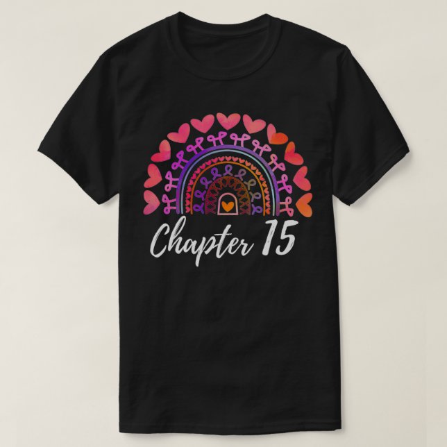 Camiseta Capítulo 15 Arcoiris de cumpleaños para mujeres 15 (Diseño del anverso)