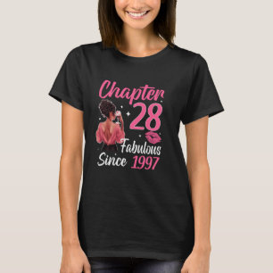 Camiseta Capítulo 28 Fabuloso Desde 1997 28 años Negro W