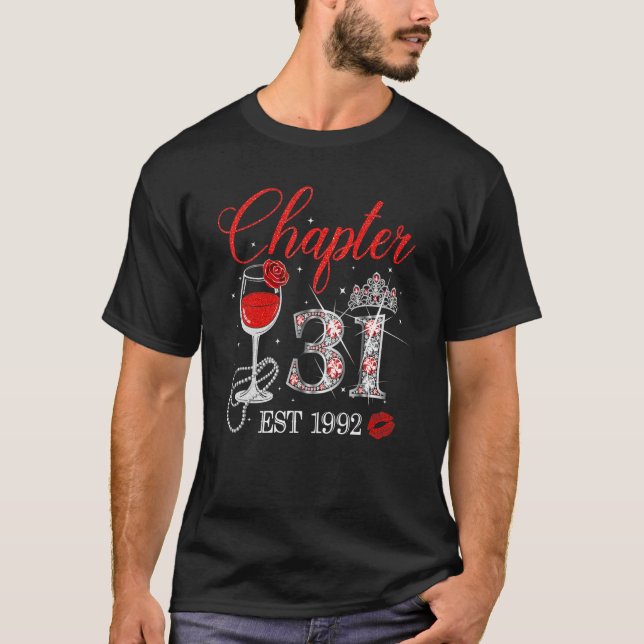 Camiseta Capítulo 31 Años EST 1992 31º cumpleaños Rosa Roja (Anverso)