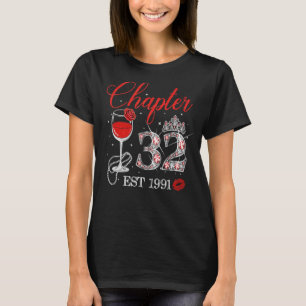 Camiseta Capítulo 32 Años EST 1991 32º cumpleaños Rosa Roja