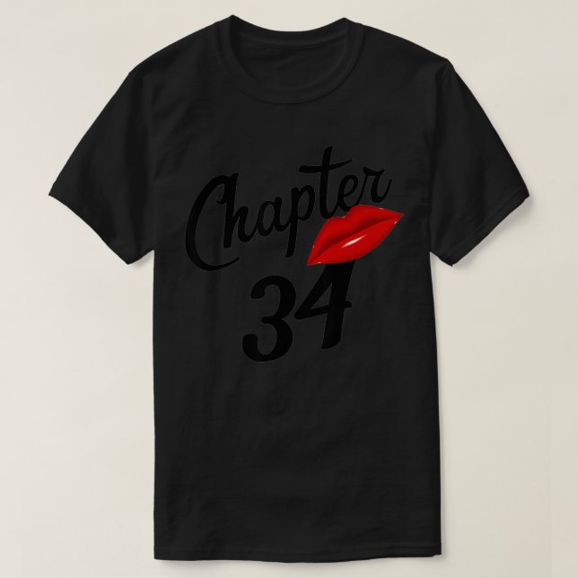Camiseta Capítulo 34 años Lips Love Chapter 34 Nacido En 19 (Diseño del anverso)
