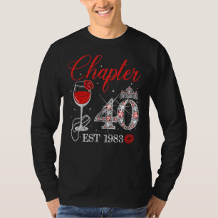 Camiseta Capítulo 40 Años EST 1983 40º cumpleaños Rosa Roja