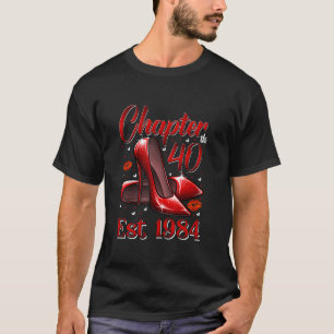 Camiseta Capítulo 40 Años EST 1984 40º cumpleaños Alto rojo
