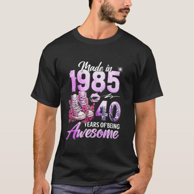 Camiseta Capítulo 40 Fabuloso EST 1985 40º cumpleaños flora (Anverso)