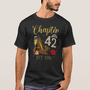 Camiseta Capítulo 42 Años EST 1981 42º cumpleaños Leopa de