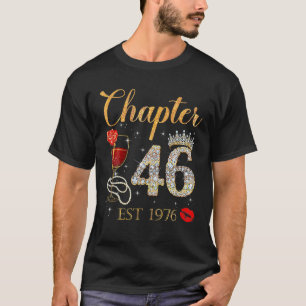 Camiseta Capítulo 46 Años EST 1976 46º Cumpleaños Rosa Roja