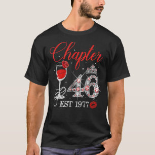 Camiseta Capítulo 46 Años EST 1977 46º cumpleaños Rosa Roja