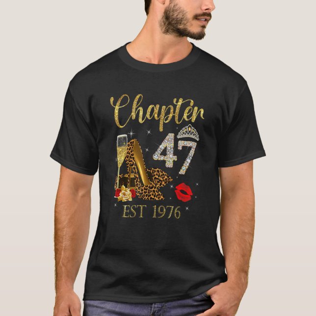Camiseta Capítulo 47 Años EST 1976 47º cumpleaños Leopa de  (Anverso)