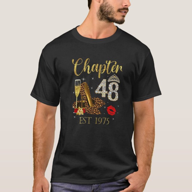 Camiseta Capítulo 48 Años EST 1975 48º cumpleaños Leopa de  (Anverso)