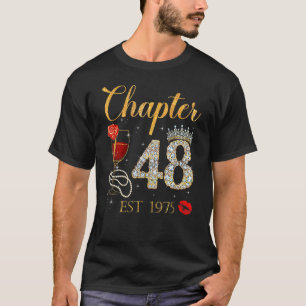 Camiseta Capítulo 48 Años EST 1975 48º cumpleaños Rosa Roja