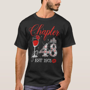 Camiseta Capítulo 48 Años EST 1975 48º cumpleaños Rosa Roja