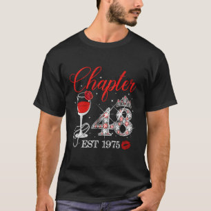 Camiseta Capítulo 48 Años Est 1975 48º Cumpleaños Rosa Roja