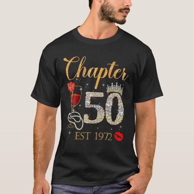 Camiseta Capítulo 50 Años EST 1972 50º Cumpleaños Rosa Roja (Anverso)