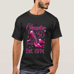 Camiseta Capítulo 50 Años EST 1974 50º cumpleaños Rosa