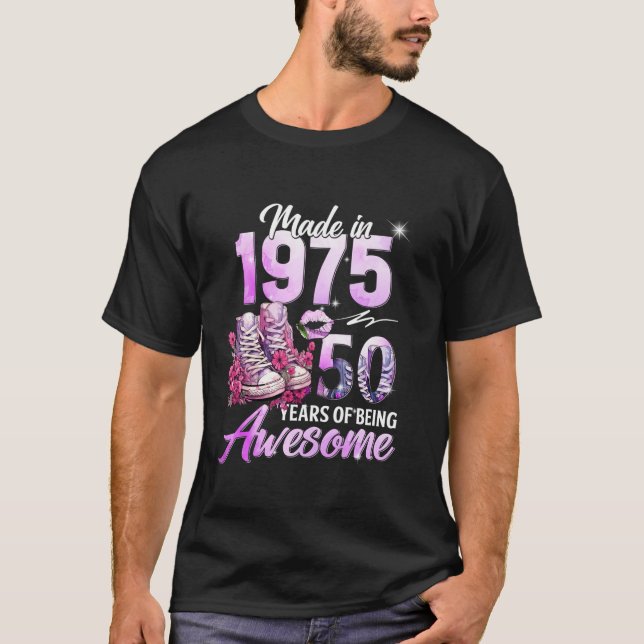 Camiseta Capítulo 50 Fabuloso EST 1975 50º cumpleaños flora (Anverso)
