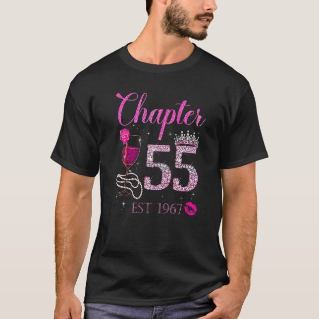 Camiseta Capítulo 55 Años Est 1967 Rojo Rose Wine Crown (Anverso)