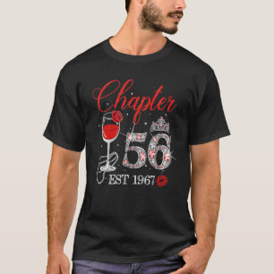 Camiseta Capítulo 56 Años EST 1967 56º cumpleaños Rosa Roja