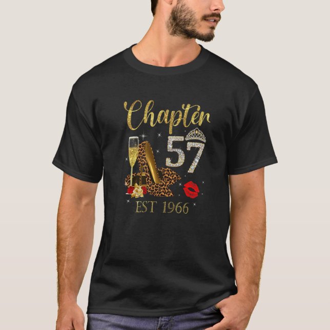 Camiseta Capítulo 57 Años EST 1966 57º cumpleaños Leopa de  (Anverso)
