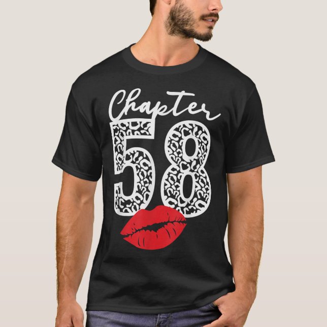 Camiseta Capítulo 58 Lips Happy Birthday Leopard 58 años Bo (Anverso)