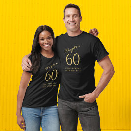 Camiseta Capítulo 60 60ª Fiesta de Cumpleaños Negro Y Oro