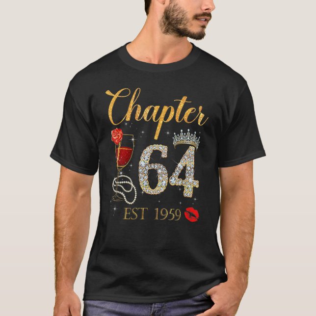 Camiseta Capítulo 64 Años EST 1959 64º cumpleaños Rosa Roja (Anverso)