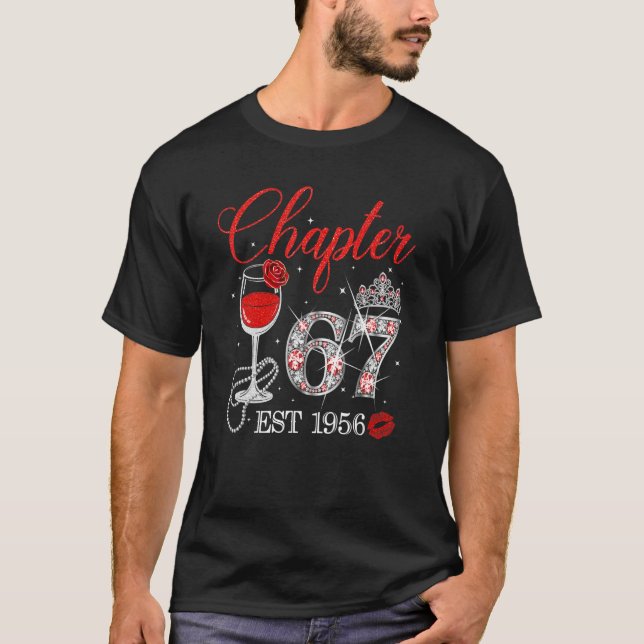 Camiseta Capítulo 67 Años EST 1956 67º cumpleaños Rosa Roja (Anverso)