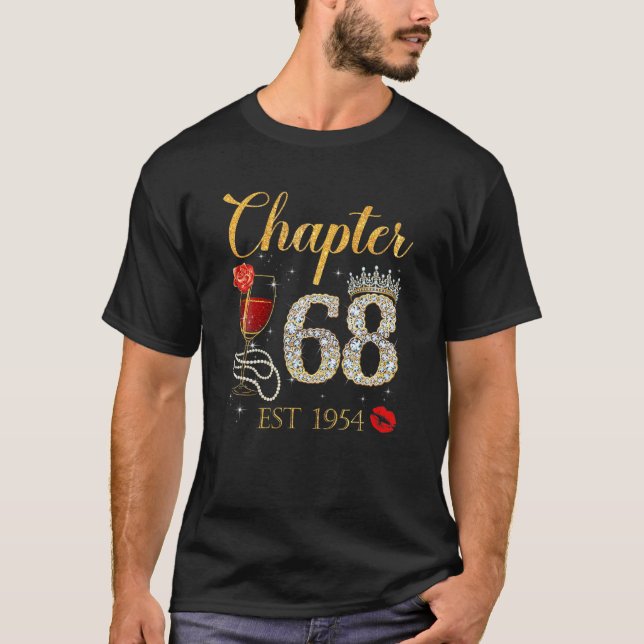 Camiseta Capítulo 68 Años EST 1954 68º Cumpleaños Rosa Roja (Anverso)