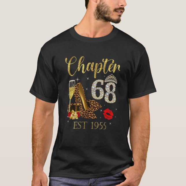 Camiseta Capítulo 68 Años EST 1955 68º cumpleaños Leopa de  (Anverso)