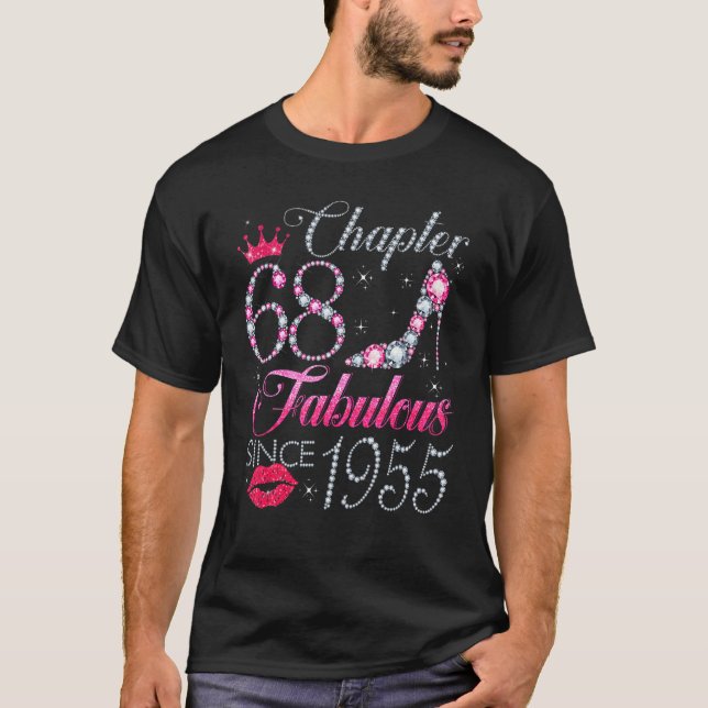 Camiseta Capítulo 68 Fabuloso Desde 1955 68º Cumpleaños Par (Anverso)