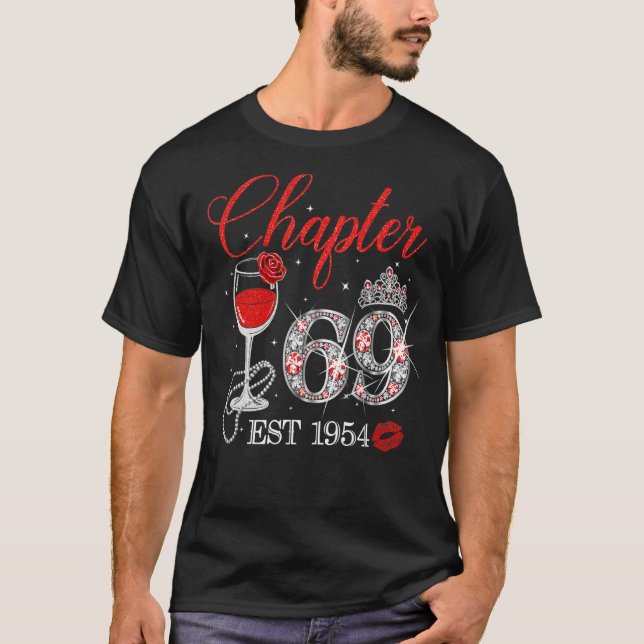 Camiseta Capítulo 69 Años EST 1954 69º cumpleaños Rosa Roja (Anverso)