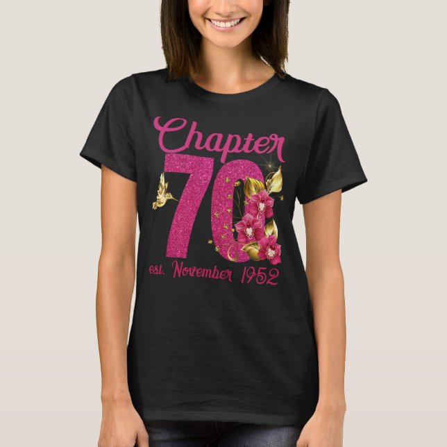 Camiseta Capítulo 70 Orquídeas rosadas y de oro 70 cumpleañ (Anverso)