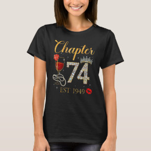 Camiseta Capítulo 74 Años EST 1949 74º cumpleaños Rosa Roja
