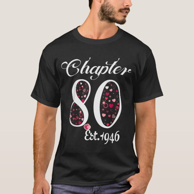 Camiseta Capítulo 80 est 1946 regalo de cumpleaños feliz 80 (Anverso)