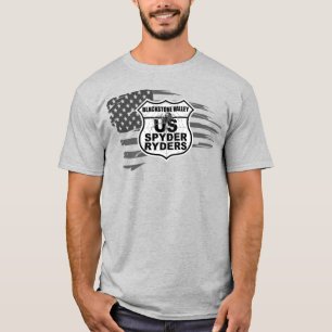 Camiseta Capítulo Blackstone Valley - bandera desgastada bw