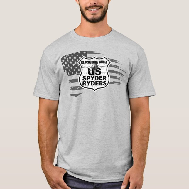 Camiseta Capítulo Blackstone Valley - bandera desgastada bw (Anverso)