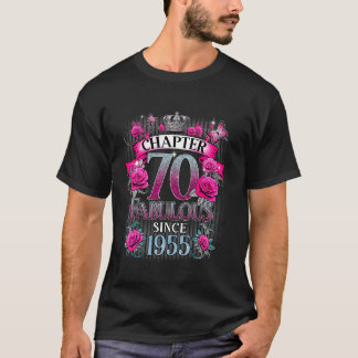 Camiseta Capítulo de mujeres 70 Fabuloso desde 1955 Cumplea
