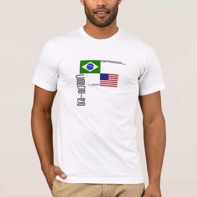 Camiseta Capoeira: Brasil, banderas de Estados Unidos (Anverso)