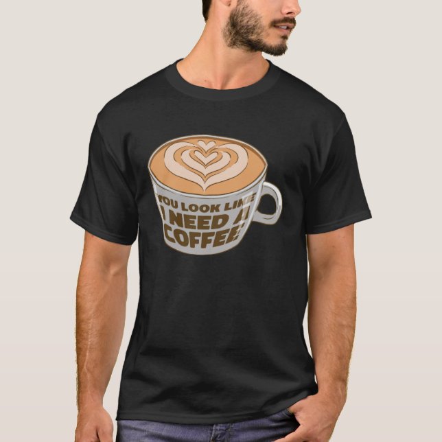 Camiseta Cappuccino Coffee Bean Caffeine Quotes (Anverso)