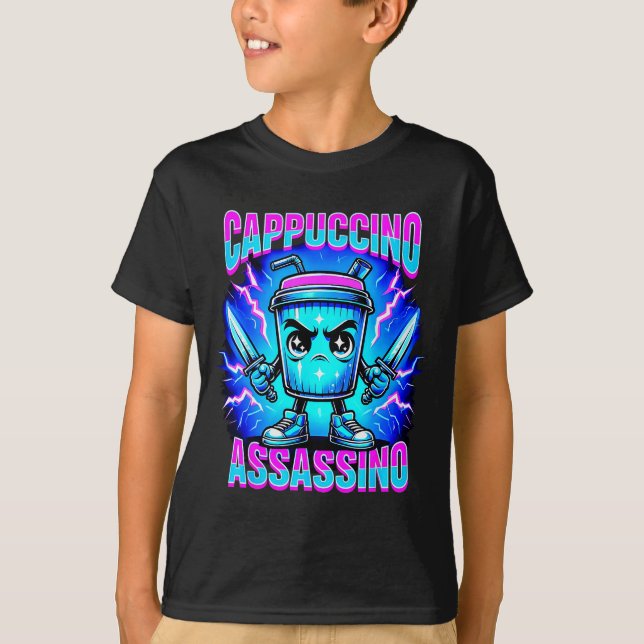 Camiseta Cappuccino Ino Brainrot Italian Meme  (Anverso)