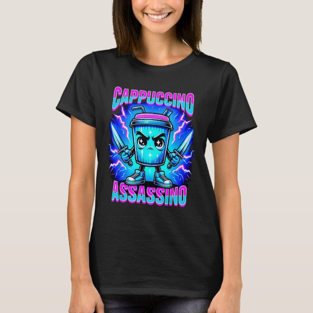 Camiseta Cappuccino Ino Brainrot Italian Meme  (Anverso)