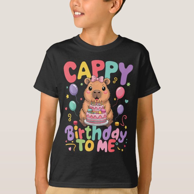 Camiseta Cappy Birthday To Me Cute Capy Capybara Birthday G (Anverso)