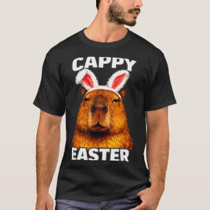 Camiseta Cappy Pascua divertido capybara orejas de conejo a