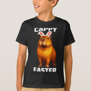 Camiseta Cappy Pascua divertido capybara orejas de conejo a