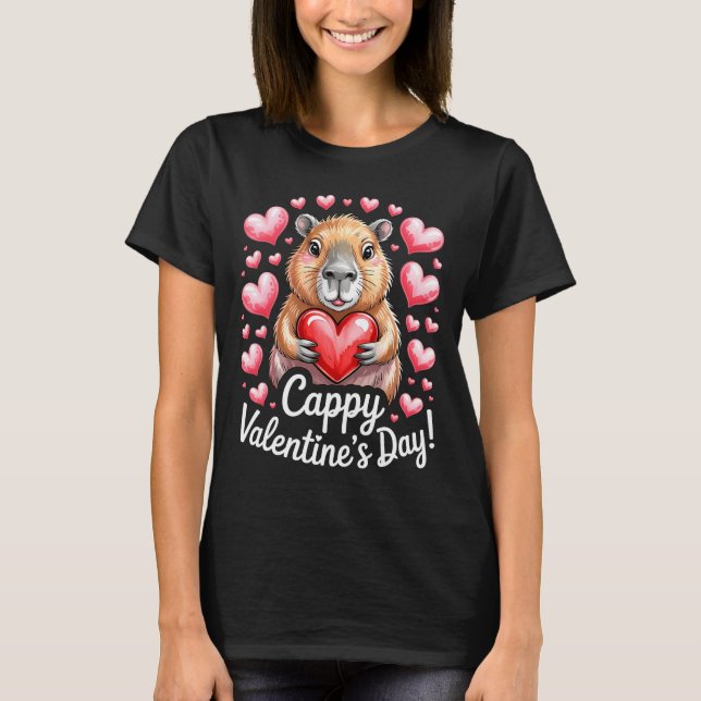 Camiseta Cappy Valentine’s Day Cute Capybara Heart Design P (Anverso)