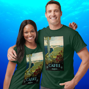 Camiseta Capri, Italia, Arte de cartel de viaje antiguo Ita